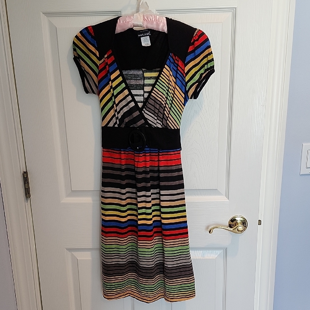 Wet Seal Multi color Cap Sleeve Midi Sundress
